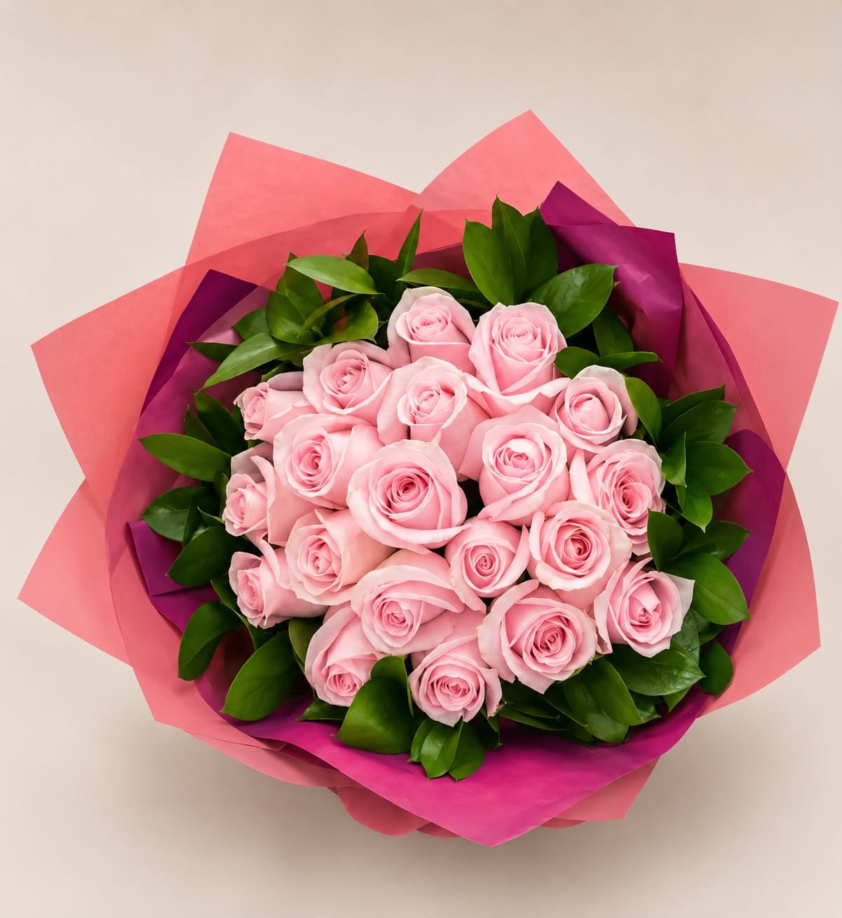 Buquê Com 20 Rosas Cor de Rosa