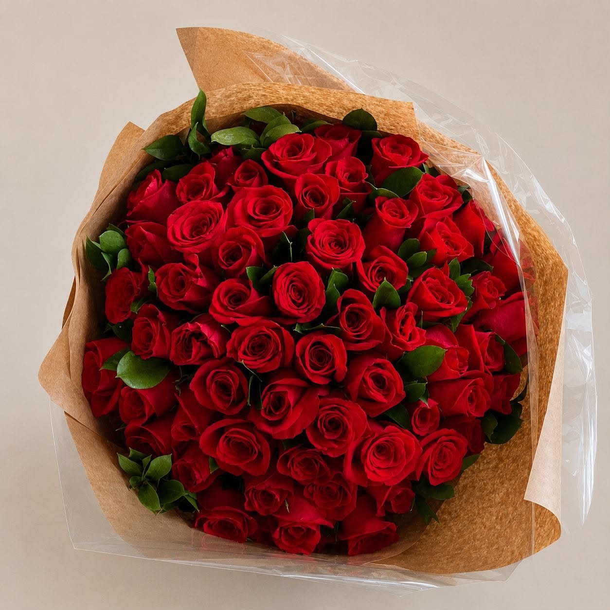 Buquê 50 Rosas colombianas vermelhas