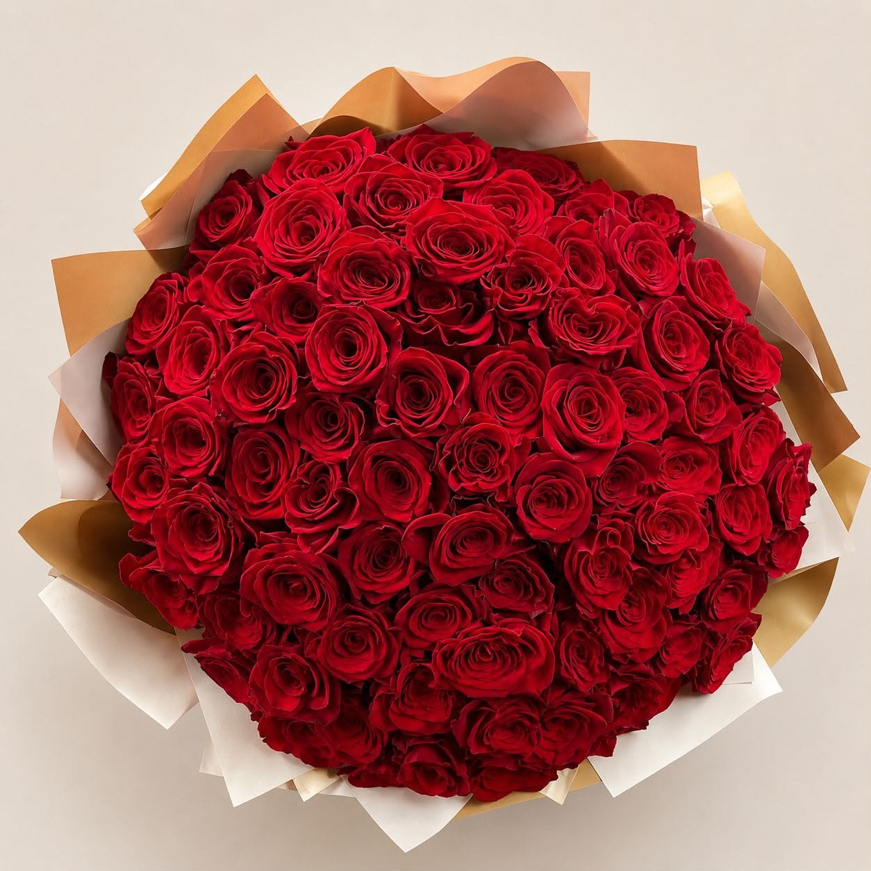 Buquê 100 Rosas colombianas vermelhas