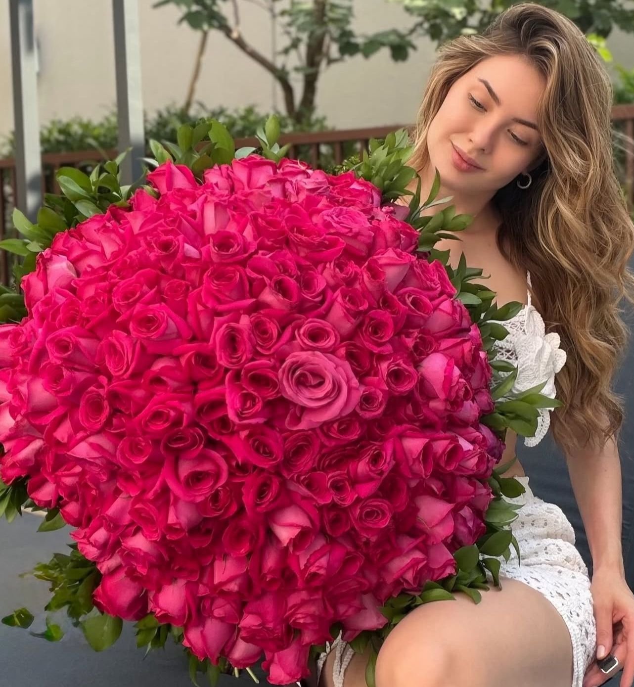 Buquê Com 100 Rosas Pink