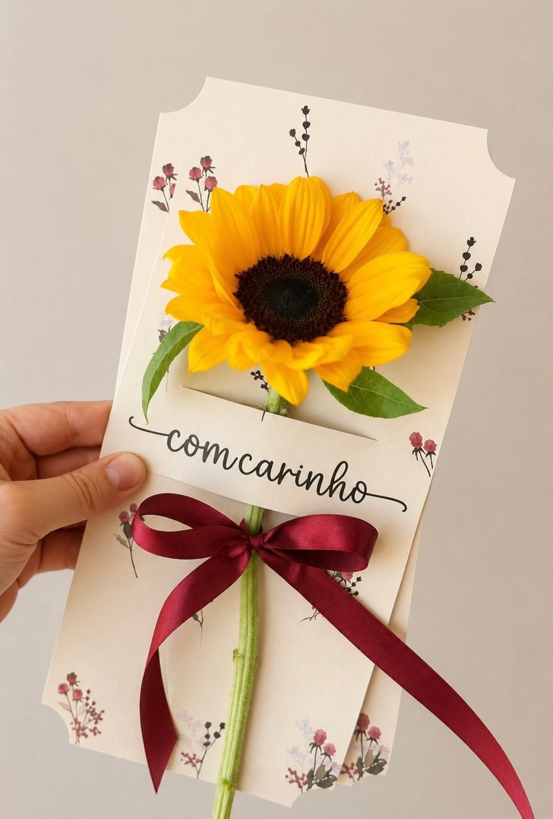Girassol na Cartela com Carinho